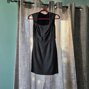 White House Black Market Gray Workwear Fitted Career Dress Knee Length Size 2